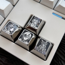 4-in-1 Arrow Keys Titanium Alloy Artisan Keycaps Precision Pointillism for Mechanical Keyboard -Furina Arlecchino Citlali